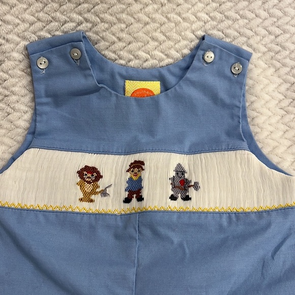Southern Sunshine Kids Size 3 mo Wizard of Oz Applique Smocked Blue One Piece - Picture 2 of 7